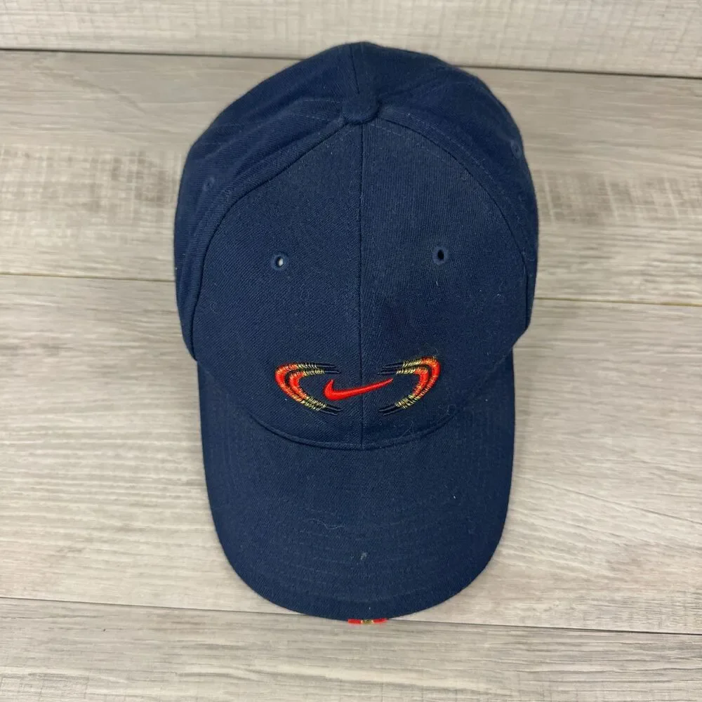 Vintage Nike Baseball Cap Mens One Size Midnight Navy Swoosh Logo Strapback Hat